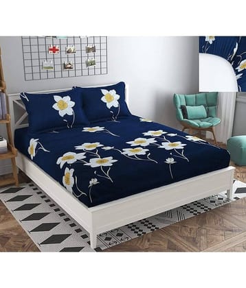 Home Solution Polyester Double Bedsheet ( Multicolor )