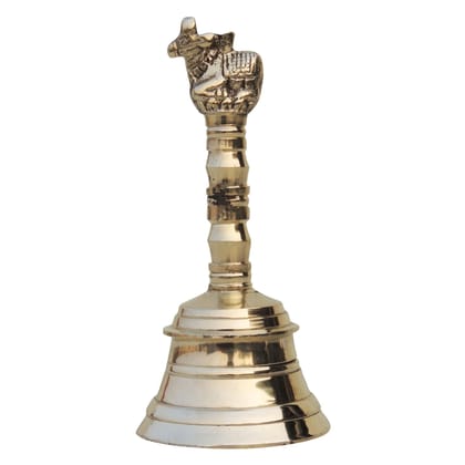 Brass Pooja Hand Bell, Nandi Ghanti, Height : 4.1 Inch (FMAS681 C)