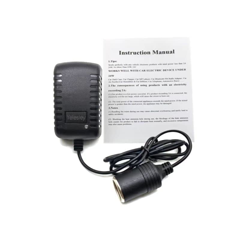 12V DC Power Adapter with Car Cigarette Lighter Socket
