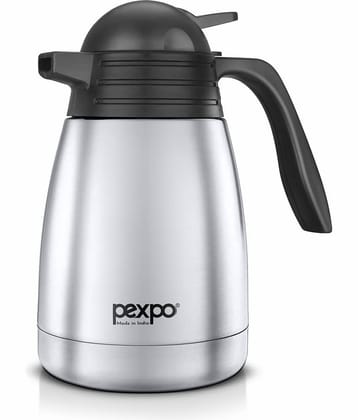 Pexpo 1500ml 24 Hrs Hot and Cold Carafe, Cosmo Vacuum Insulated Tea/Coffe Kattle (Pack of 1, Silver)