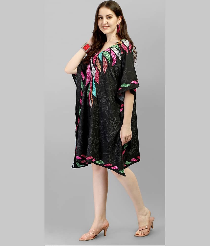 SILK SUTRA Women's Satin Kaftan ( Mustard )