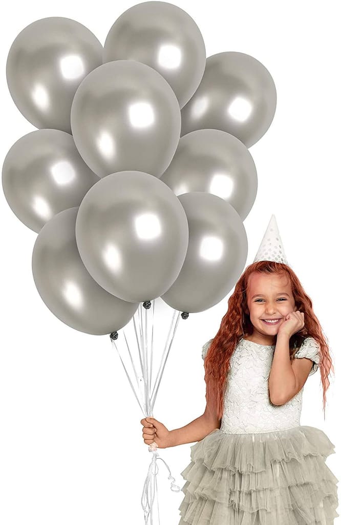 8" Silver Latex Balloon - 20ct - Party and Festive Needs | Buy online on ZillyBuy