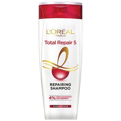Loreal Paris Total Repair 5 Repairing Shampoo With Keratin Xs, 82.5 Ml Bottle