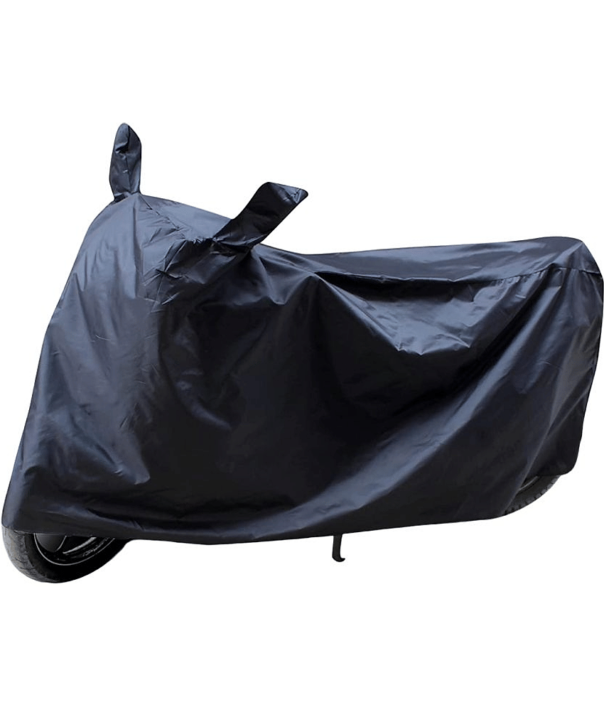 AutoRetail - Dust Proof Two Wheeler Polyster Cover With (Mirror Pocket) for Aprilla SR 125 Black (pack of 1)
