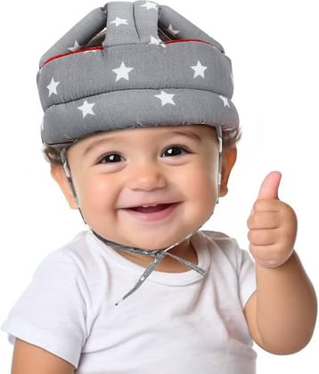 HUG PUPPY Grey Cotton Baby Helmet
