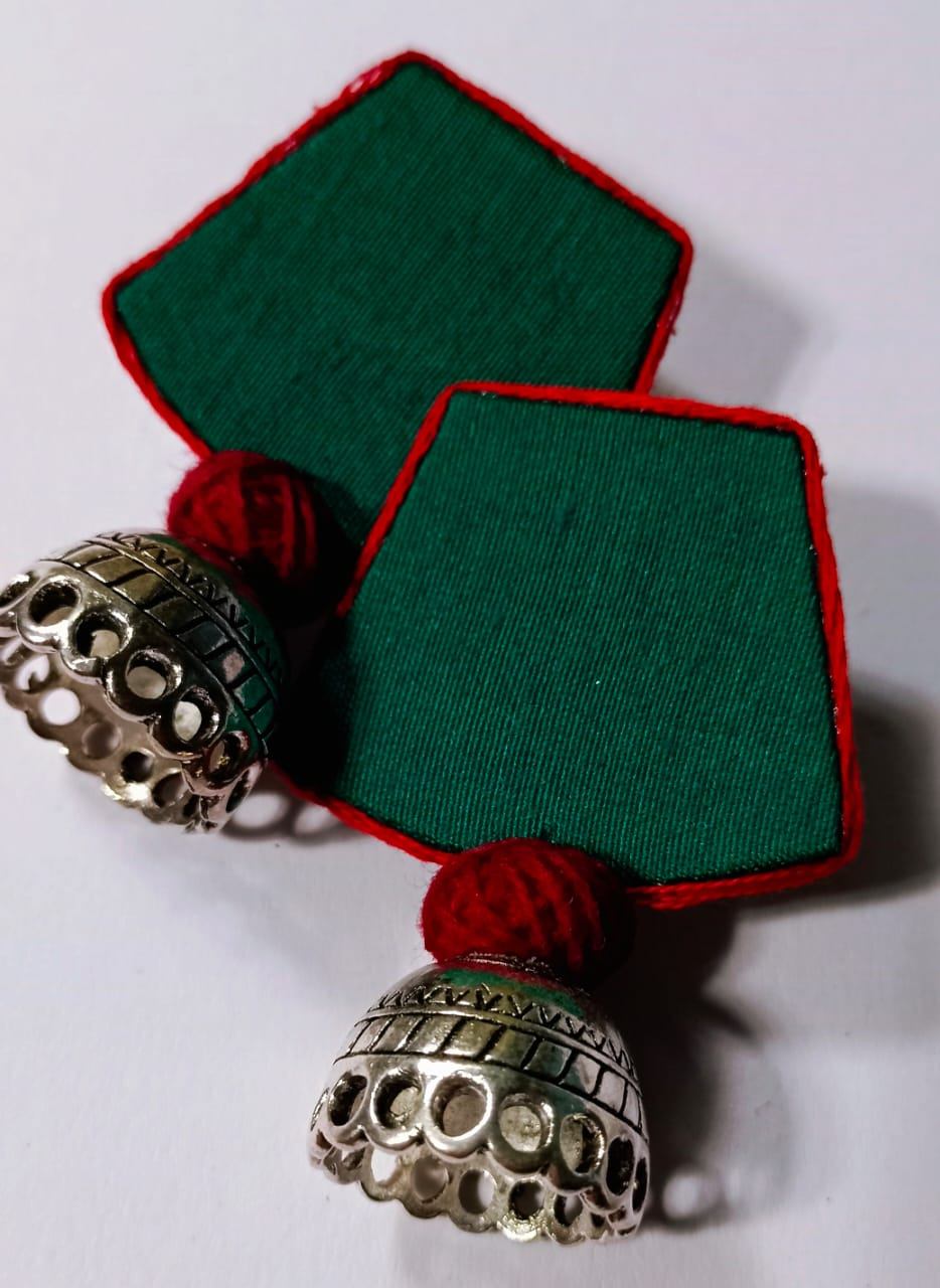 Handmade Fabric Zumkas - Traditional Ethnic Accessories