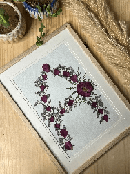 Personalised Initial Pressed Flower Frame  Custom Botanical Gift for Weddings & Anniversaries