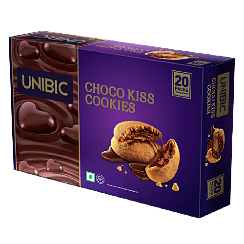 UNIBIC Centre Filled-Choco Kiss Cookies, 250 g