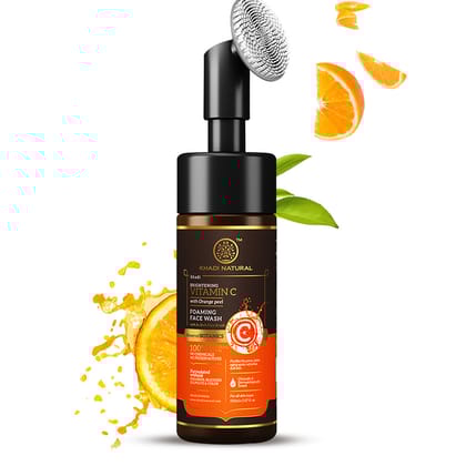Khadi Natural Vitamin C Foaming Face Wash Within - Built Face Brush - 150ml