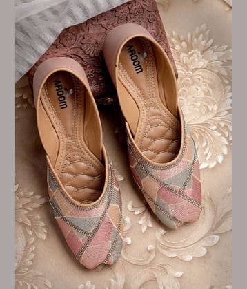 Aroom Peach Women's Ethnic Ballerinas