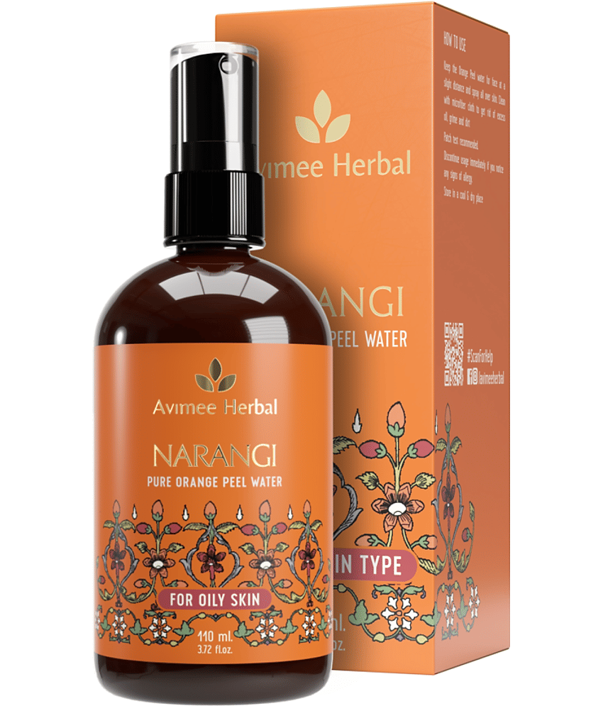 Avimee Herbal Narangi Water Face Toner, Orange Peel Extract to Minimize Pores, 110 ml (Pack of 1)