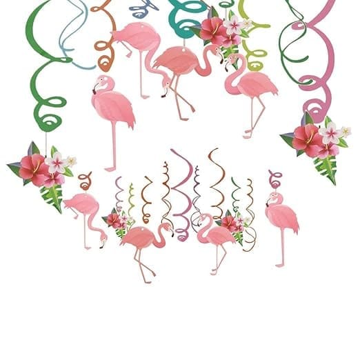 Flamingo Swirl Decoration for Hanging Decor - 12Pc - Party and Festive Needs | Buy online on ZillyBuy