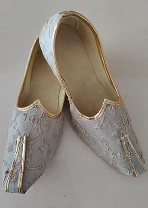 Grey Thread Embroidery Jutti Shoes-LIGHT GREY