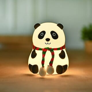 DecorTwist Night Lamp for Bedroom,Birthday Gift Silicone Cute Panda Table Lamp,7 Colour Night Lamp (10.2 cm, Panda Lamp)