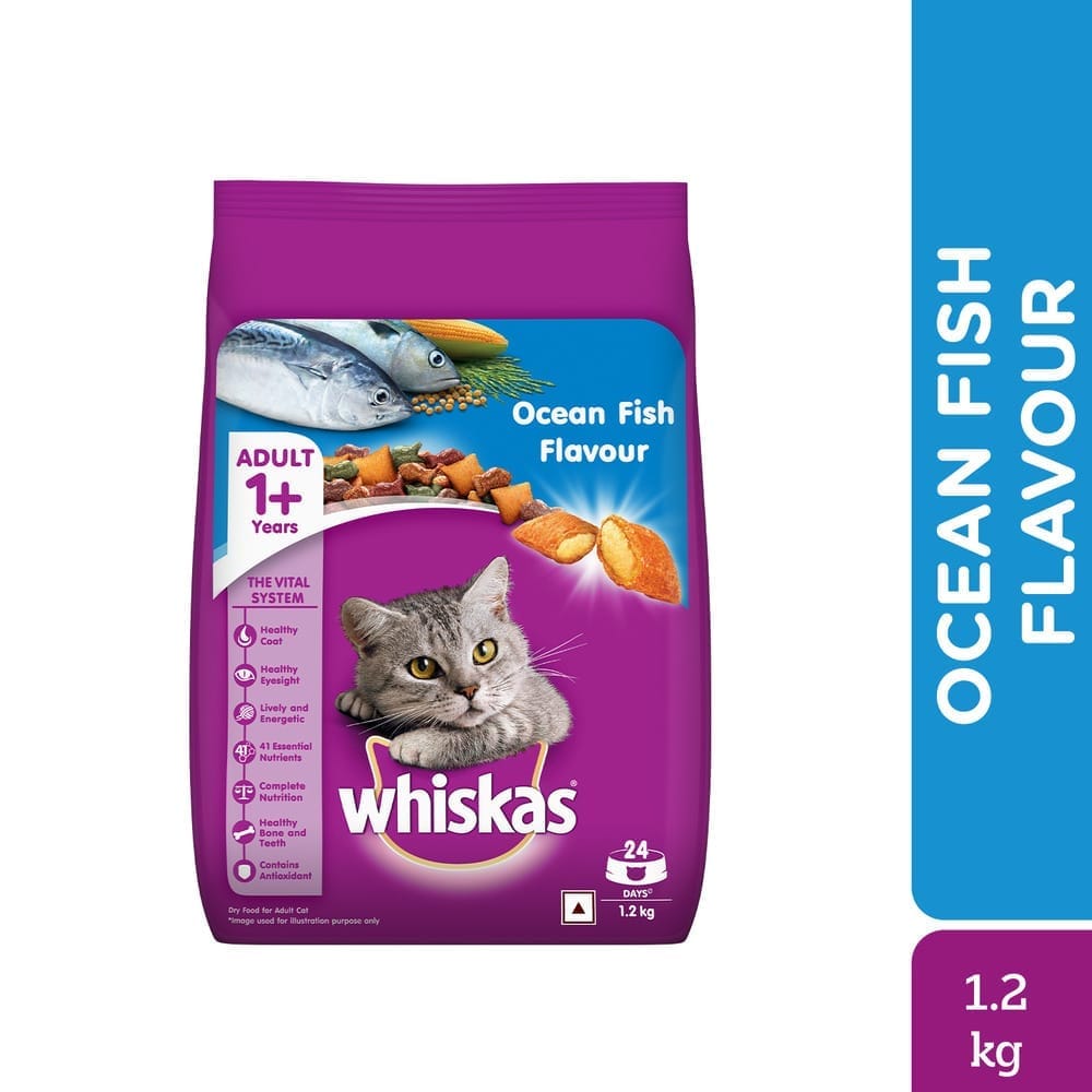 Whiskas Ocean Fish Flavour Adult (1+ Years) Dry Cat Food 1.2kg