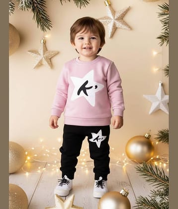CUTEVIBE Pack of 1 Unisex for Baby Cotton Blend T-Shirt & Pyjama Set ( Pink )