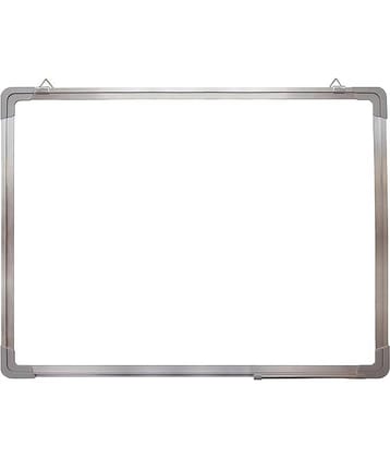 ECLET Aluminum Non Magnetic 1x1 Feet Double Sided White Board and Chalk Board Front Side Whiteboard Marker Surface and Back Side Chalkboard Surface