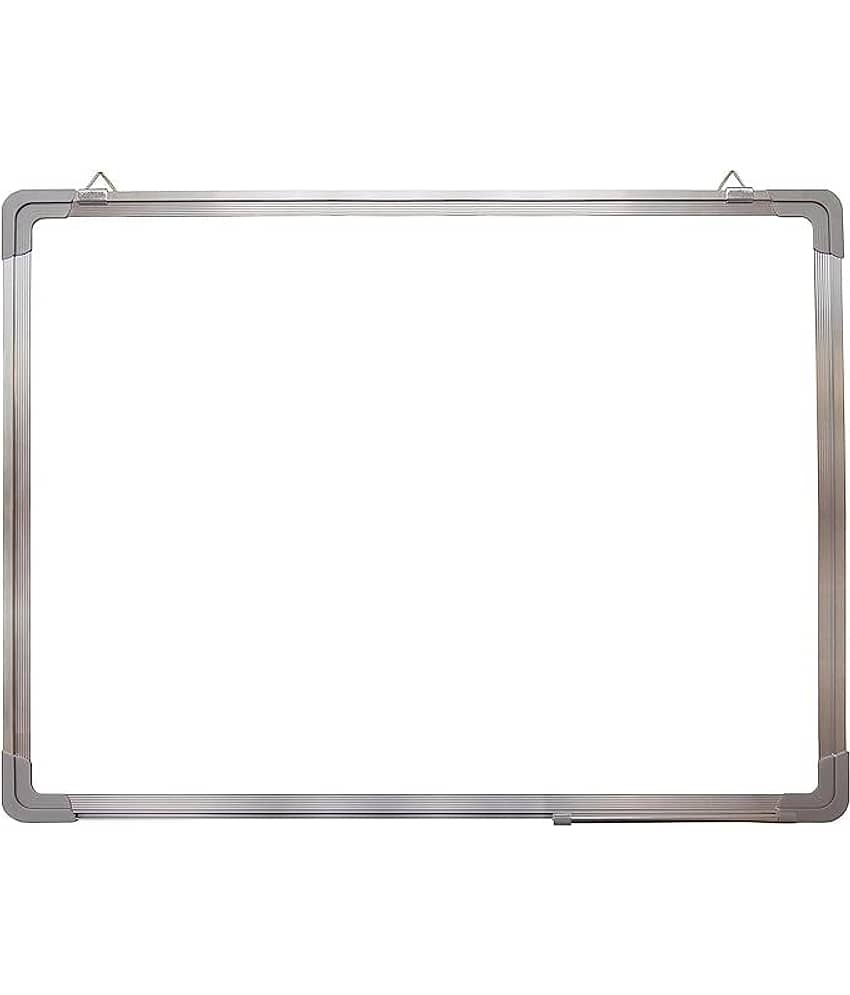 ECLET Aluminum Non Magnetic 1x1 Feet Double Sided White Board and Chalk Board Front Side Whiteboard Marker Surface and Back Side Chalkboard Surface