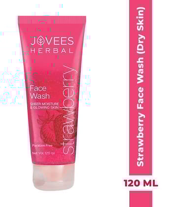 Jovees Herbal Strawberry Face Wash For Normal to Dry Skin For Glowing & Hydrating 120ml (Pack of 1)