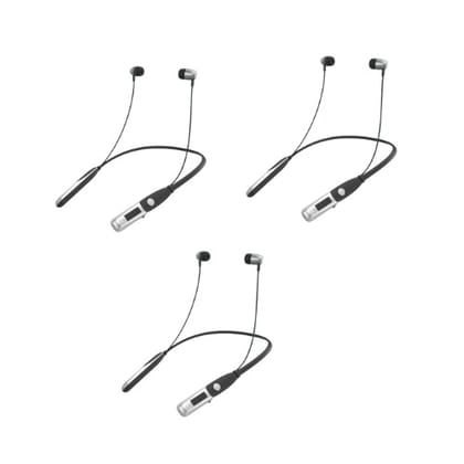 Walta Elite Hustle 1 Bluetooth Neckband, (Talktime 6hrs/Battery 60mAh/Rubber)- Black, (Pack of 3)
