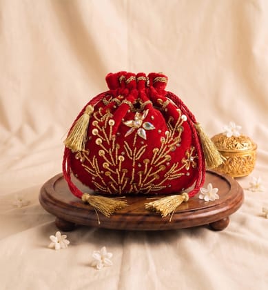 Handcrafted Zari Zardozi Velvet Batua