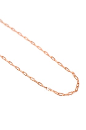 Classic Paper Clip Gold Plated Sterling Silver Chain-Rose / 18 inches adjustable upto 20 inches