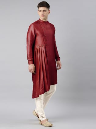 Maroon Drape Kurta Set-Made To Measure / Kurta Churidaar Set