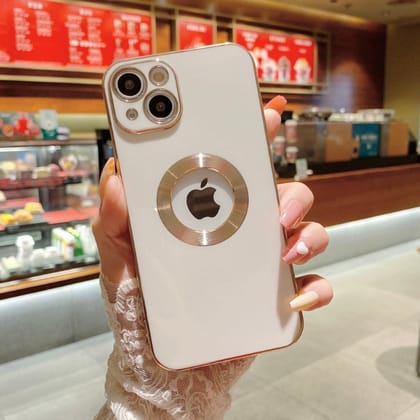 iPhone 12 Series Electroplating Case Side Crome with camera glass-iPhone 12 Pro / White