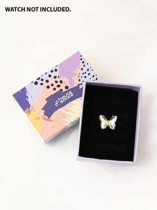Azure Butterfly Embellished Snap Button Charm-Charms
