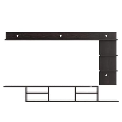 DAS Bellatrix Engineered Wood Wall Mount TV Entertainment Unit with Set Top Box Stand and Wall Shelf Display Rack ( Flowery Wenge , Ideal for up to 55" Screen)