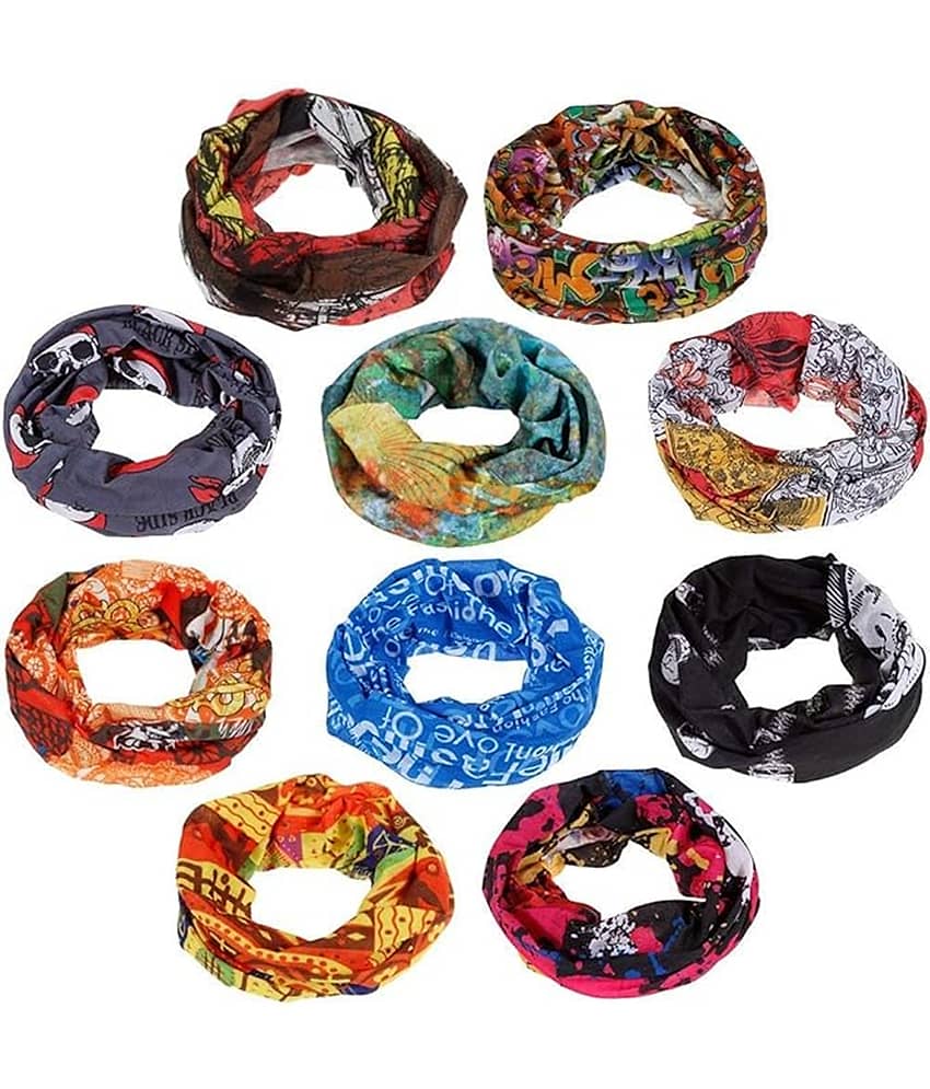 ATIPRIYA Pack of 10 Nylon Men's Headwrap ( Multicolor )