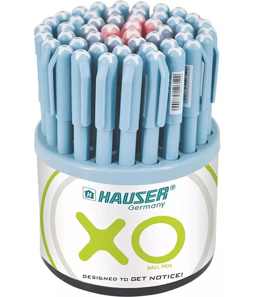 Hauser Xo 0.7Mm Ball Pen Tumbler Blue, Black & Red Ink, Set Of 50 Pens