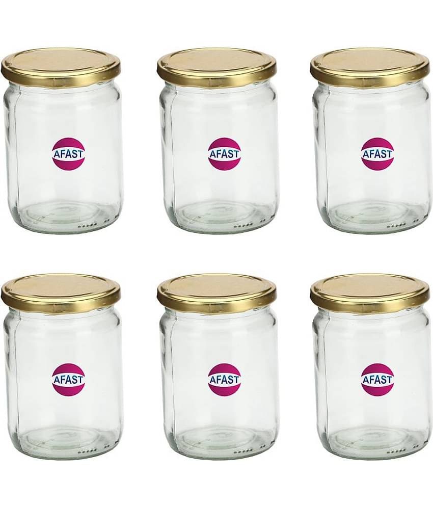 Somil Glass Container, Transparent, Pack Of 6, 300 ml
