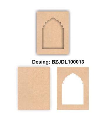 Brand Zero Plain MDF Diy Jharokha Bases Double Layer -  Design BZJDL10013 - Select Your Preference Of Size & Thickness