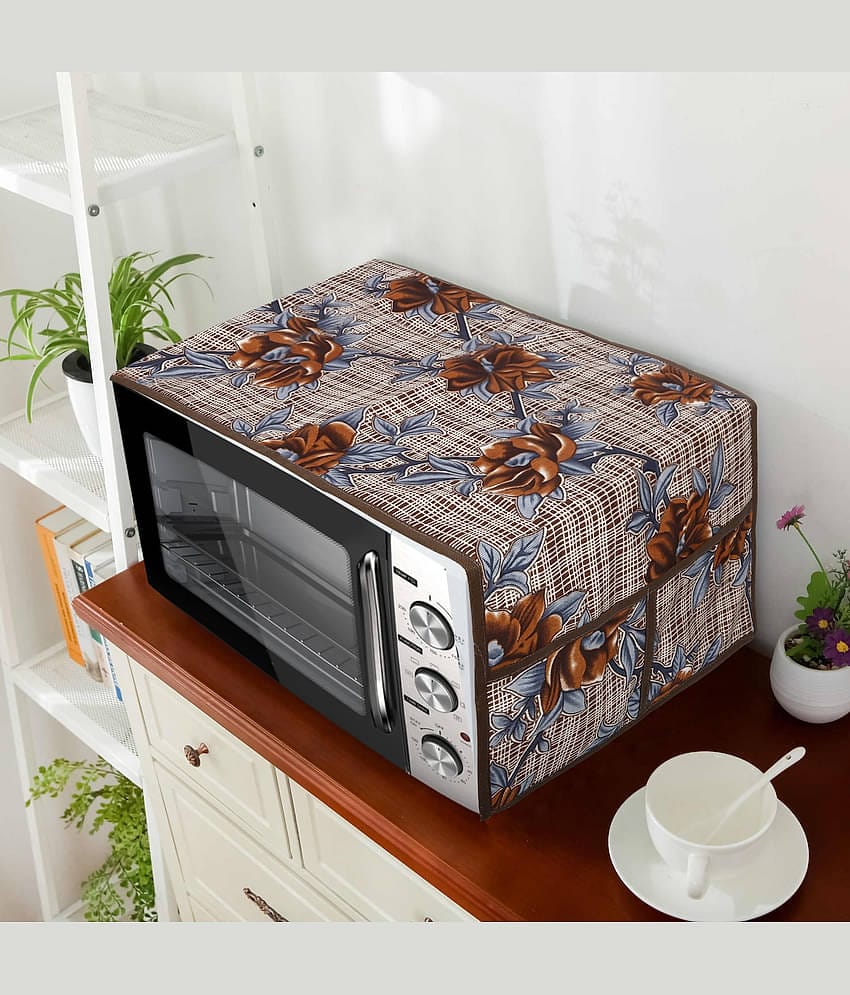 E-Retailer Single Poly-Cotton Brown Microwave Oven Cover -