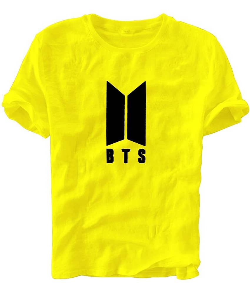 fashion and youth Pack of 1 Cotton Blend Relaxed Fit Men's T-Shirt ( Yellow )