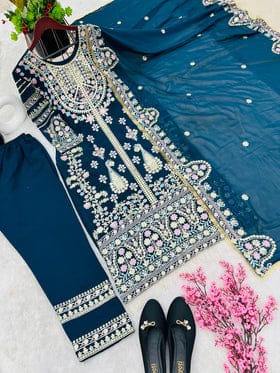 Fancy Top-Bottom And Dupatta With Heavy Embroidery Sequence Work