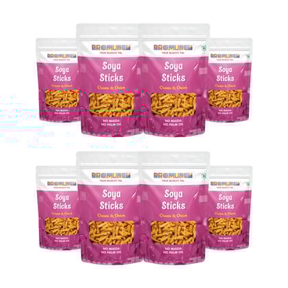 PROMUNCH Soya Sticks - Cream & Onion (Pack  of 8; 30g Each)