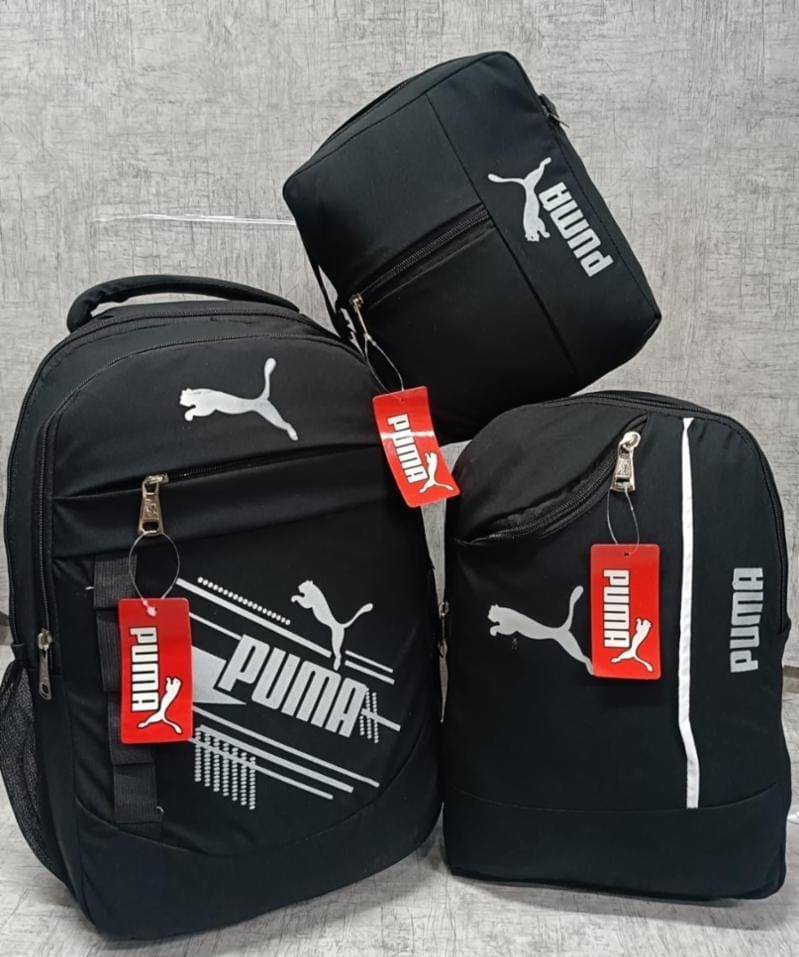 PUMA Bagpack 3 Pcs Combo (Eerie Black)