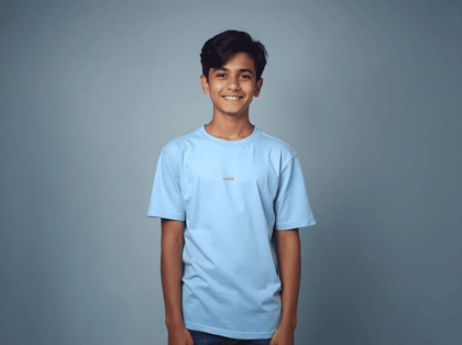 Taarak Mehta ka Ooltah Chashmah| Teens Blue Printed Regular Fit T-Shirts (THENK YOU)