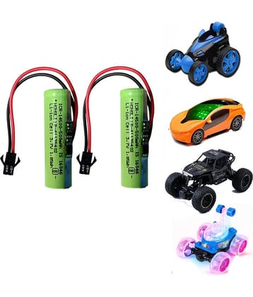 CONSONANTIAM (Pack-of-2) Toy Battery-Pack 3.7 Volt 500mAH RC Toy Car Battery SM-2P Plug for RC Cars, Trucks, Stunt Vehicles Battery BMS Module Inbuilt