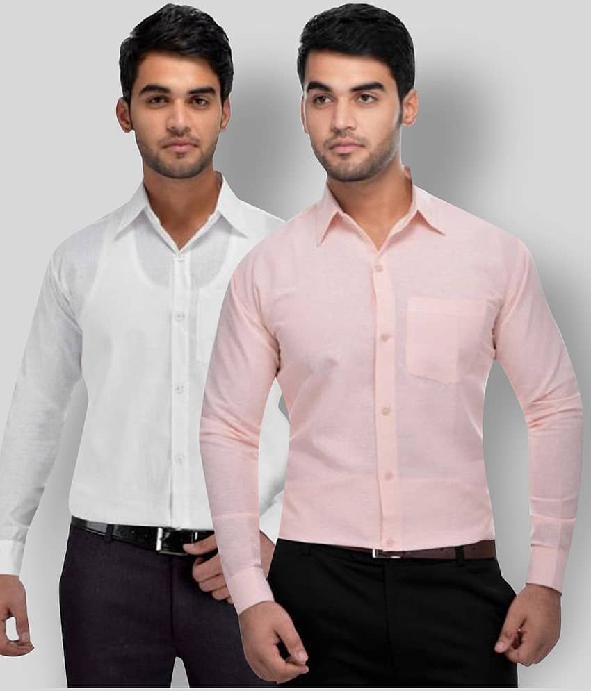 DESHBANDHU DBK - Multicolor Cotton Regular Fit Men's Formal Shirt (Pack of 2)