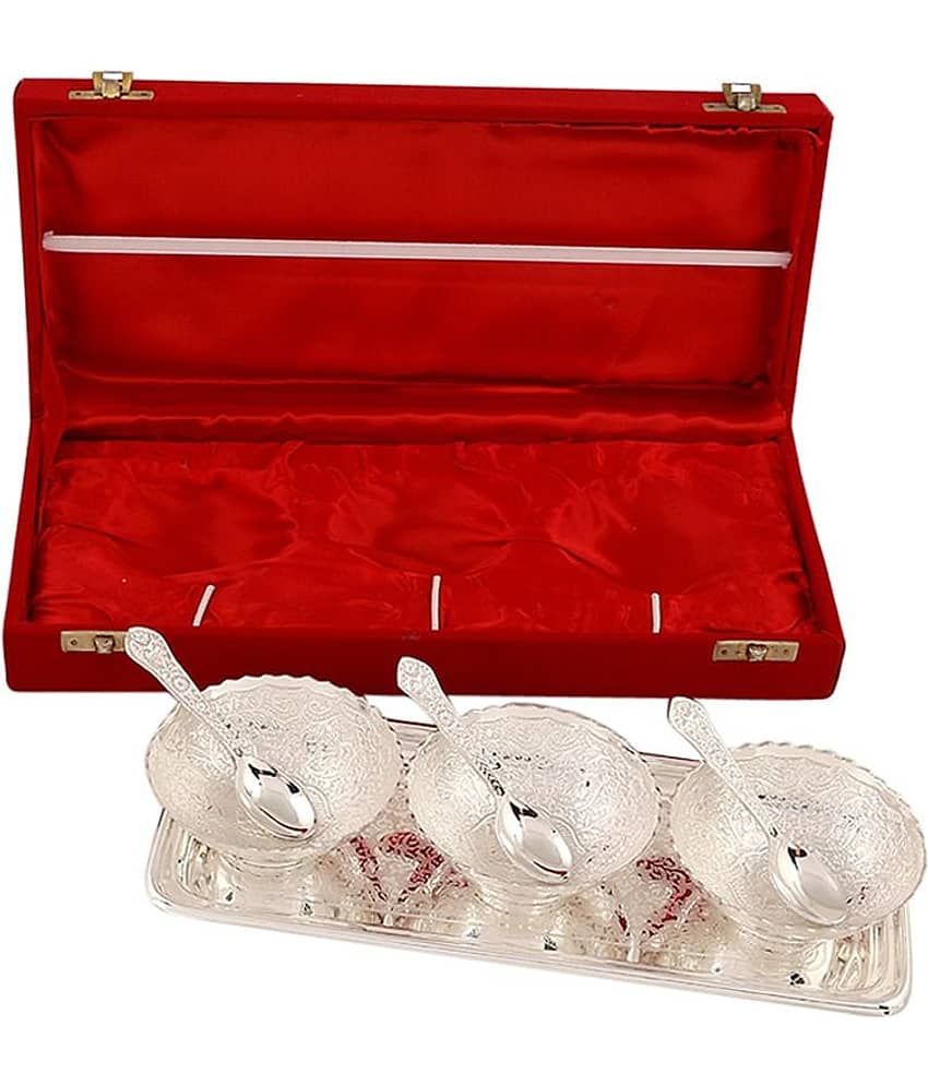 Rajrang Voguish Silver Brass Bowl With Box