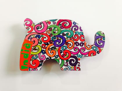 Florosphere Elephant India Wooden Magnet