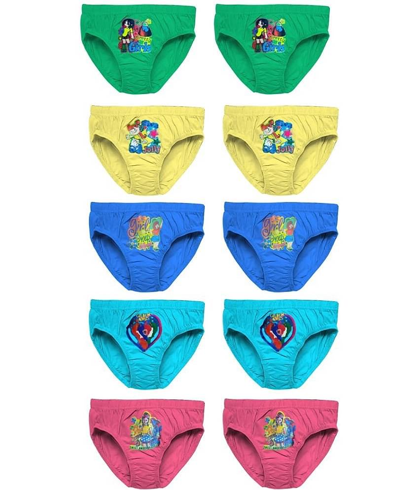 HAP Pack of 10 Cotton Panties For Girls ( Multi )
