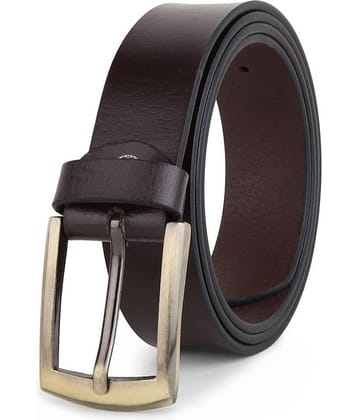 SUNSHOPPING - Brown 100% Leather Men's Formal Belt ( Pack of 1 )