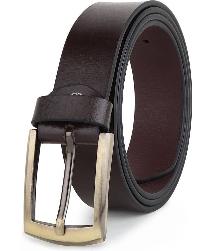 SUNSHOPPING - Brown 100% Leather Men's Formal Belt ( Pack of 1 )