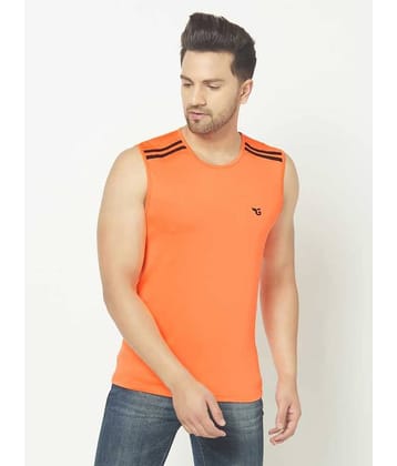 Glito Pack of 1 Polyester Gym Vest For Men ( Orange )