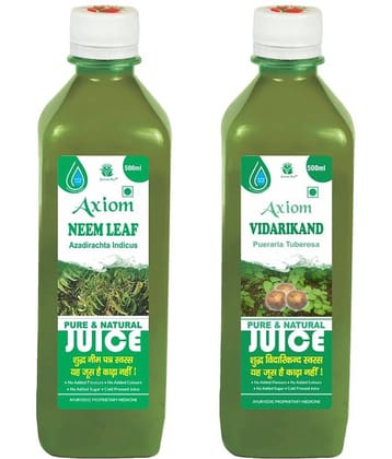 Axiom Neem Leaf Juice 500Ml + Vidarikand Juice 500Ml , Ayurvedic Juice Combo Pack