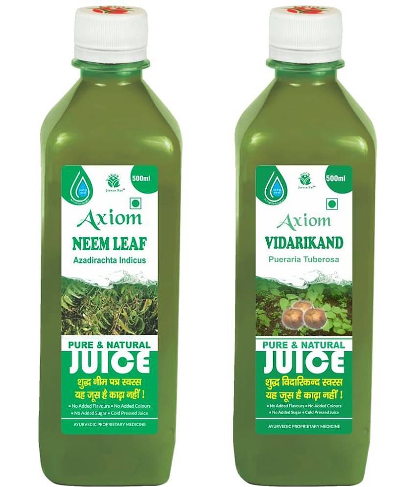 Axiom Neem Leaf Juice 500Ml + Vidarikand Juice 500Ml , Ayurvedic Juice Combo Pack